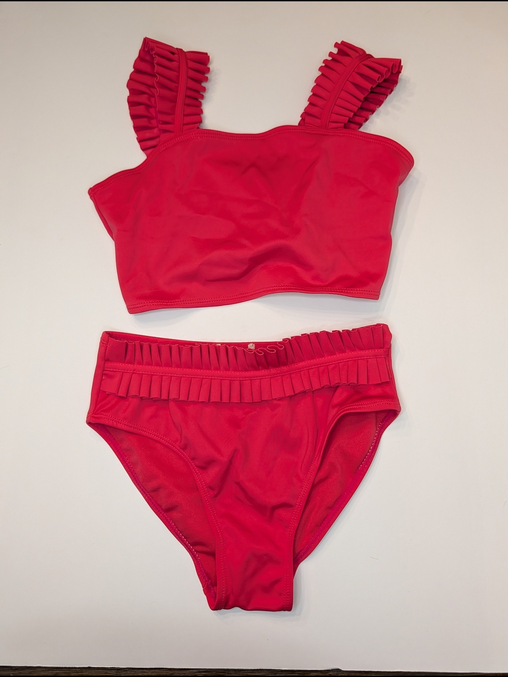 Habitual Bright Pink Ruffle Strap Tankini Set 10